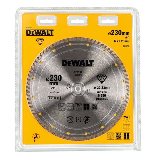 Dewalt DT3732-QZ Disco lama turbo multiuso diamantata di 230mm x 22,23mm