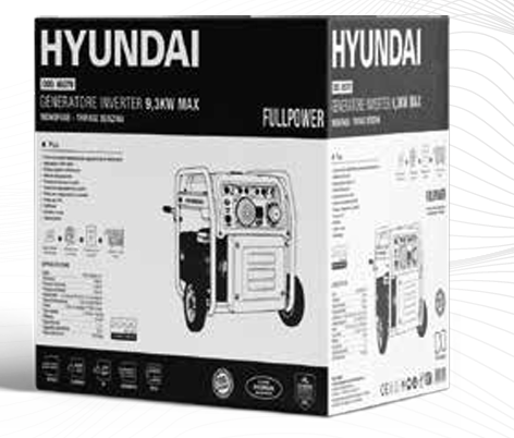 Hyundai 65370 Generatore inverter fullpower max 9,0/9,3 Kw a Benzina 230V-400V