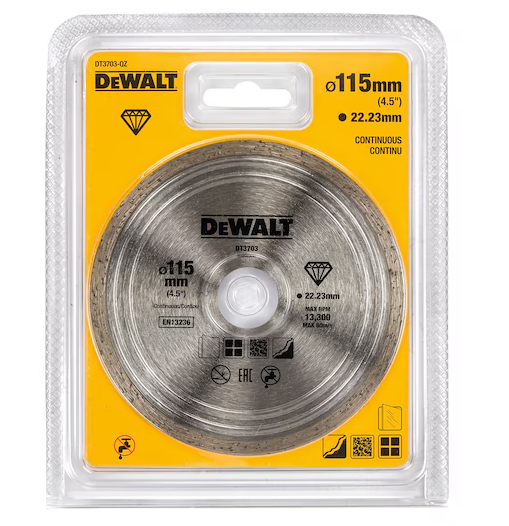 Dewalt DT3703-QZ Disco lama diamantata 115 mm foro 22,23 mm per smerigliatrice