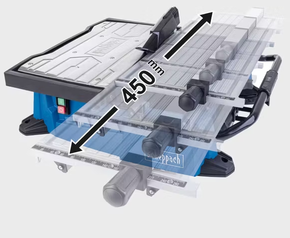 Scheppach wts2000 Tagliapiastrelle ad acqua con carrello 900W 220V tavolo 493 x 270 mm