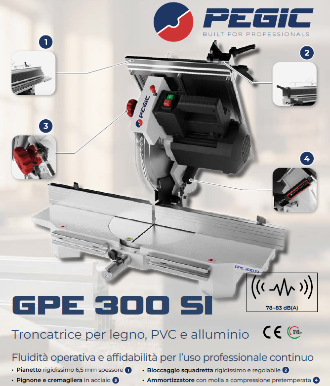 Pegic GPE 300 SI troncatrice per professionisti portatile 750W - 220V