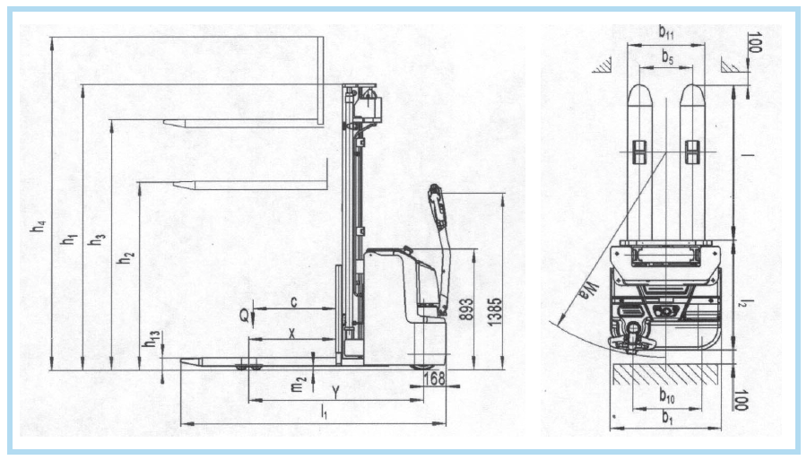 Novamach N2046L Sollevatore completamente elettrico portata 2000 kg , batteria V/Ah 24/350