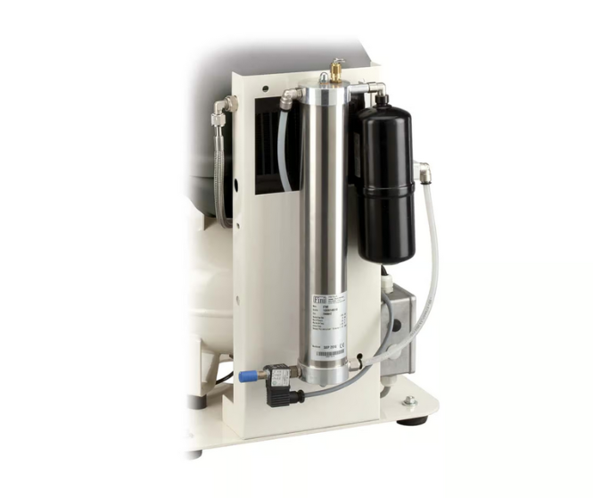 MedicAir Dr. Sonic 102-24V-FM-0,75M compressore senza olio con essiccatore per laboratori dentistici e odontotecnici , 24 litri 220V 8 Bar