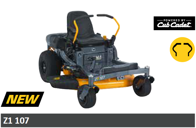 Cub Cadet Z1 107 Rasaerba zero turn a leve , raggio zero per pendenze 46% (25°) , taglio 107 cm , c.c. 679 Trasmissione Doppia Hydro