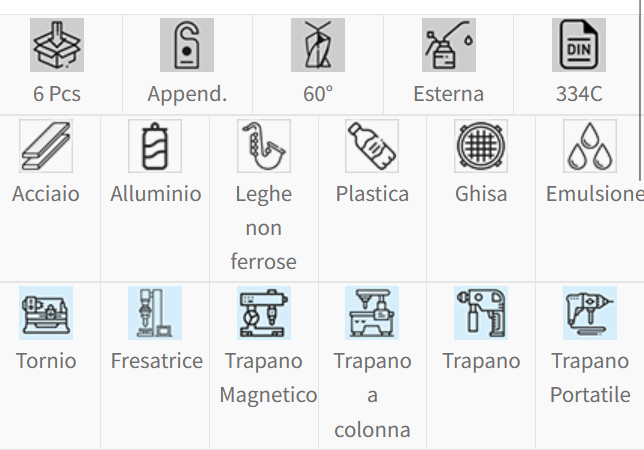 Fervi S001/60 SERIE SVASATORI A 3 TAGLIENTI senza vibrazioni ,  60°  , 6-8-10-12,5-16-20mm