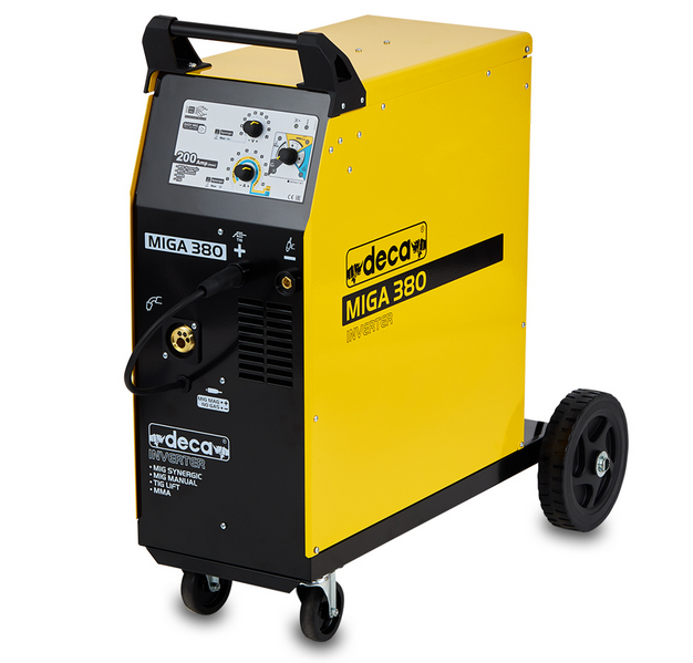 Deca MIGA 380 - Saldatrice multiprocesso sinergica 220V MIG Sinergico / MIG Manuale / No Gas / MMA / TIG Lift.