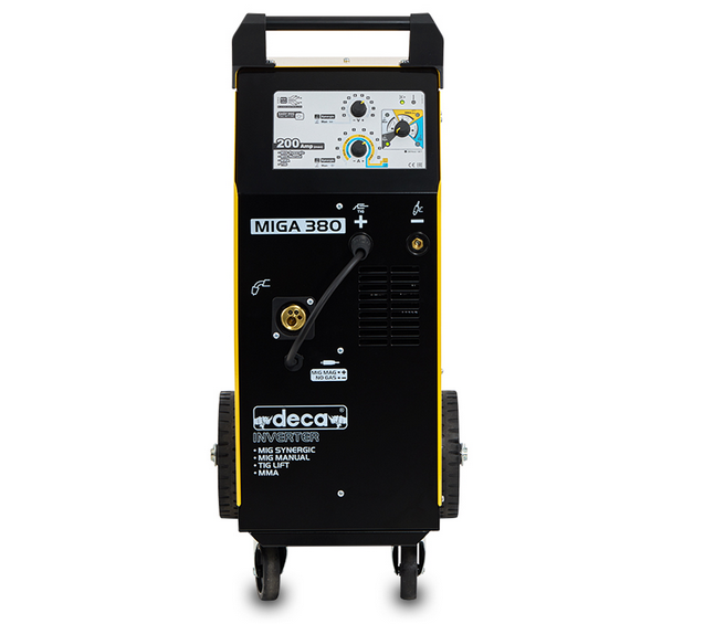 Deca MIGA 380 - Saldatrice multiprocesso sinergica 220V MIG Sinergico / MIG Manuale / No Gas / MMA / TIG Lift.