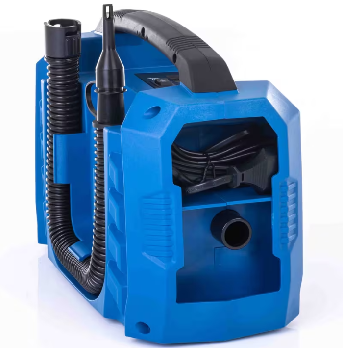 Scheppach air force 6 Compressore compatto mobile 10.3 bar , Funziona a 220V oppure Batteria o presa Auto 12V , con faro Led , solo corpo
