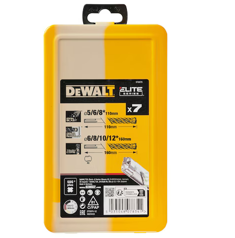 Dewalt DT8976 Serie punte SDS-PLUS XLR 7PZ per calcestruzzo, cemento armato , mattoni e pietra
