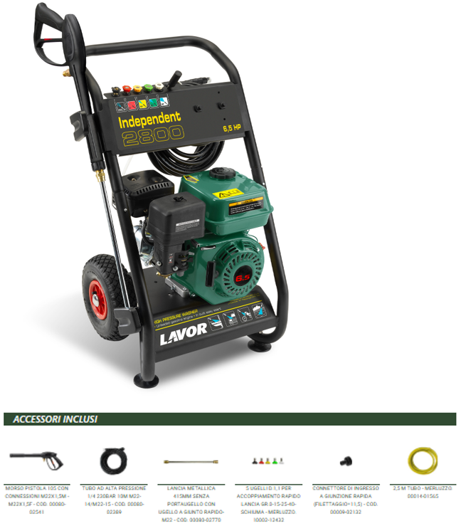 Lavor INDEPENDENT 2800 Idropulitrice a scoppio acqua fredda 690l/h 200bar