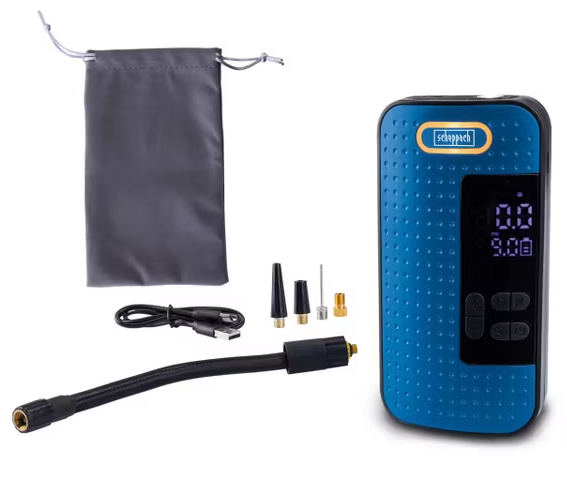 Scheppach ac/108v Compressore tascabile per bici - pallone - moto max 10,3 Bar 2000 mAh