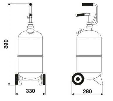 Raasm 32024 Distributore olio manuale carrellato con pompa a doppio effetto 24 Lt