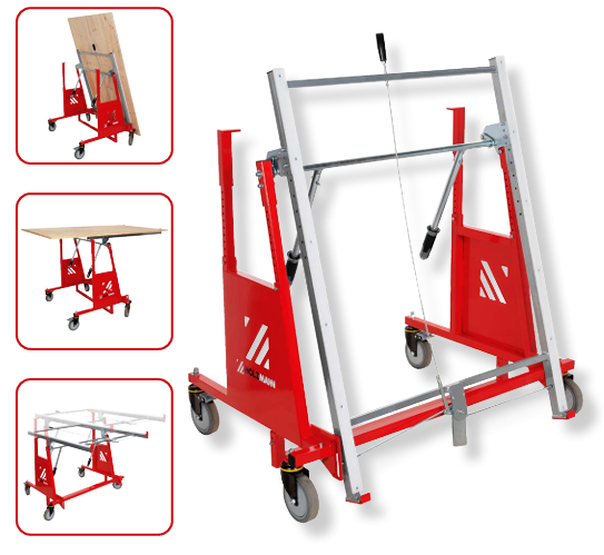 Holzmann PW3025KIPP carrello di trasferimento pannelli ribaltabile fino a 150 Kg