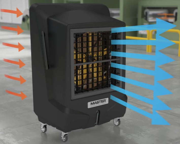 Master BC 341S raffrescatore evaporativo mobile fino max 400 mq - max 30000 m³/h - 220V 1050W no batteri e virus
