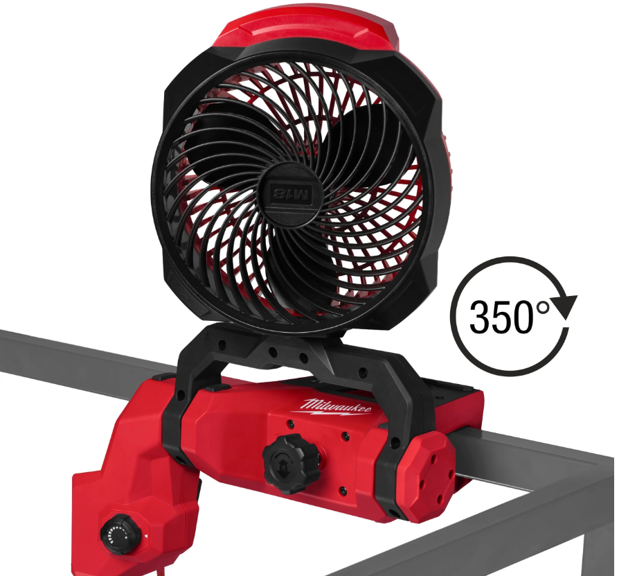 Milwaukee M18 LAF-0 Ventilatore a batteria con morsa da fissare ovunque , solo corpo