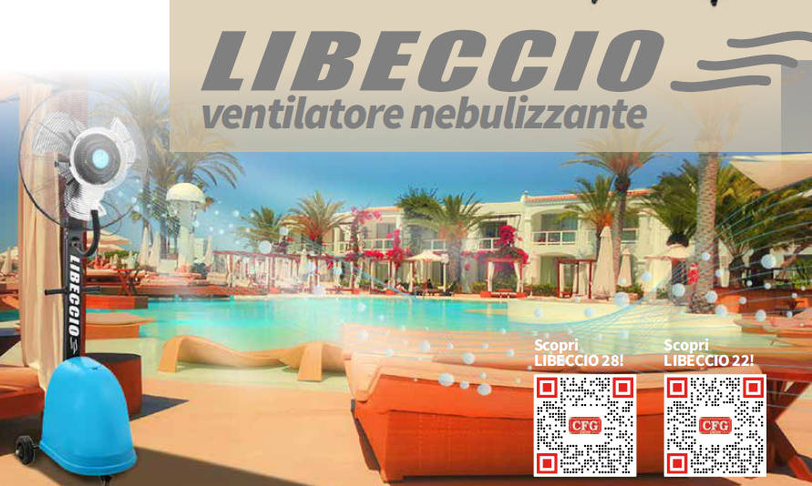 Cfg EV062 LIBECCIO 28 MIST FAN Ventilatore nebulizzatore da 71,5cm 220V - max 300W , 49 litri