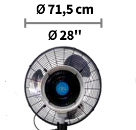 Cfg EV062 LIBECCIO 28 MIST FAN Ventilatore nebulizzatore da 71,5cm 220V - max 300W , 49 litri