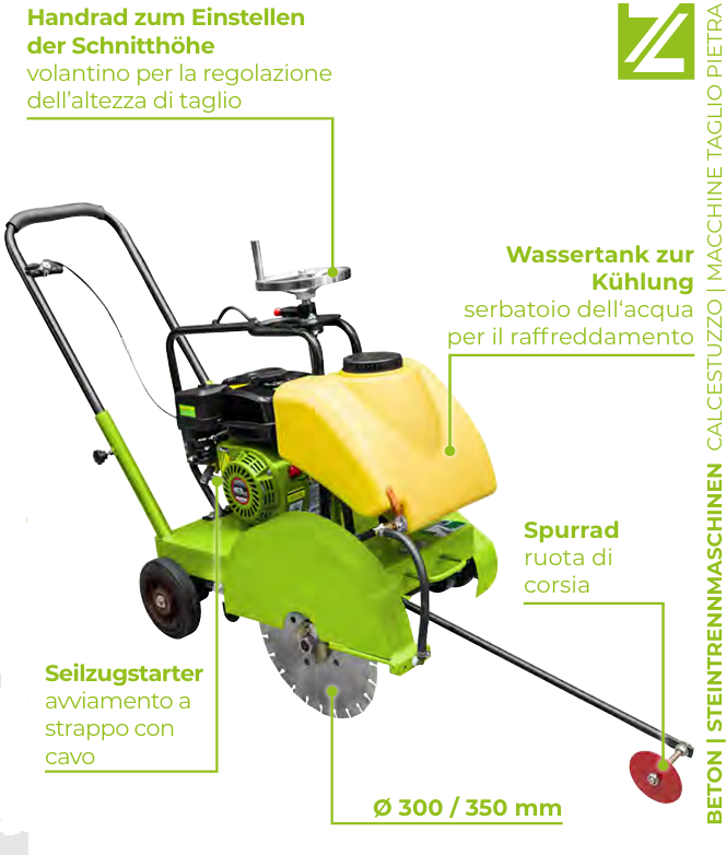 ZIPPER ZI-BES350Y Tagliasfalto tagliasuolo tagliapavimenti a scoppio benzina