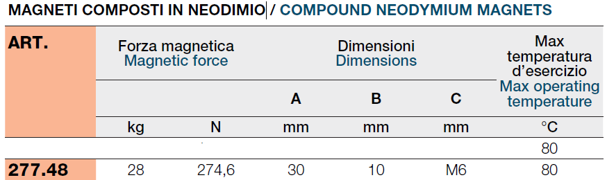 Ltf 277.48 Magnete Composto in Neodimio