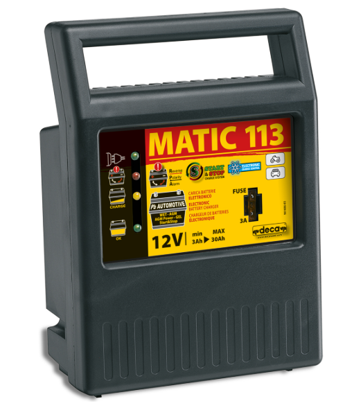 Deca MATIC 113 - Caricabatterie elettronico 12V con capacità da 3 a 30 Ah