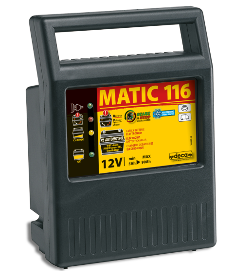 Deca MATIC 116 - Caricabatterie elettronico 12V con capacità da 5 a 90 Ah