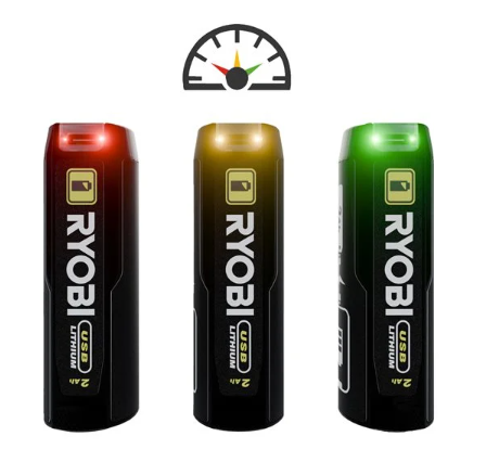 Ryobi RB4L20 Batteria tascabile Power Bank USB Lithium 2,0 Ah con cavo USB