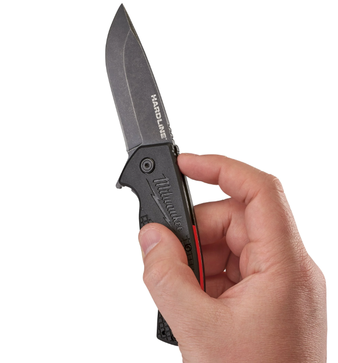 Milwaukee 4932492453 Coltello sport richiudibile a lama liscia extra resistente da 89 mm