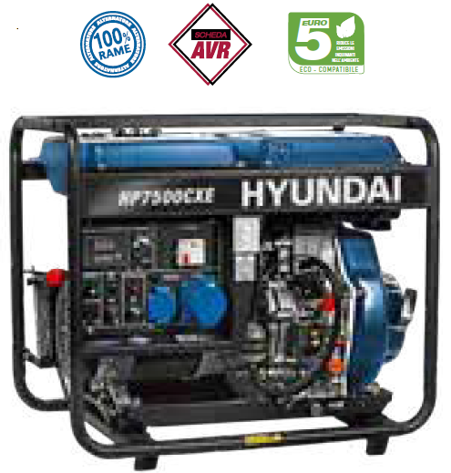 Hyundai 65221 Generatore Diesel 220V con AVR max 5,2 Kw Euro 5