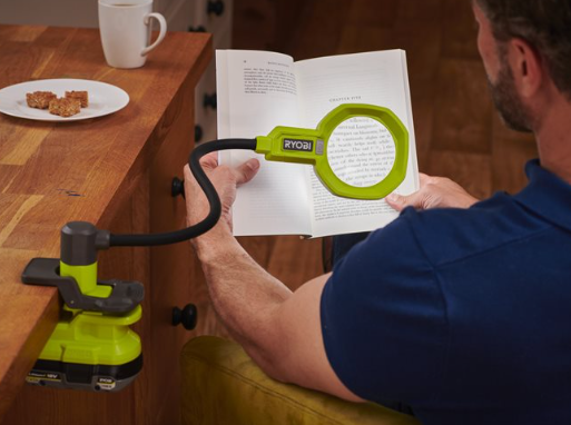Ryobi RML18-0 Lente ingrandimento con luce e pinza 18V , batteria e caricabatterie non inclusi