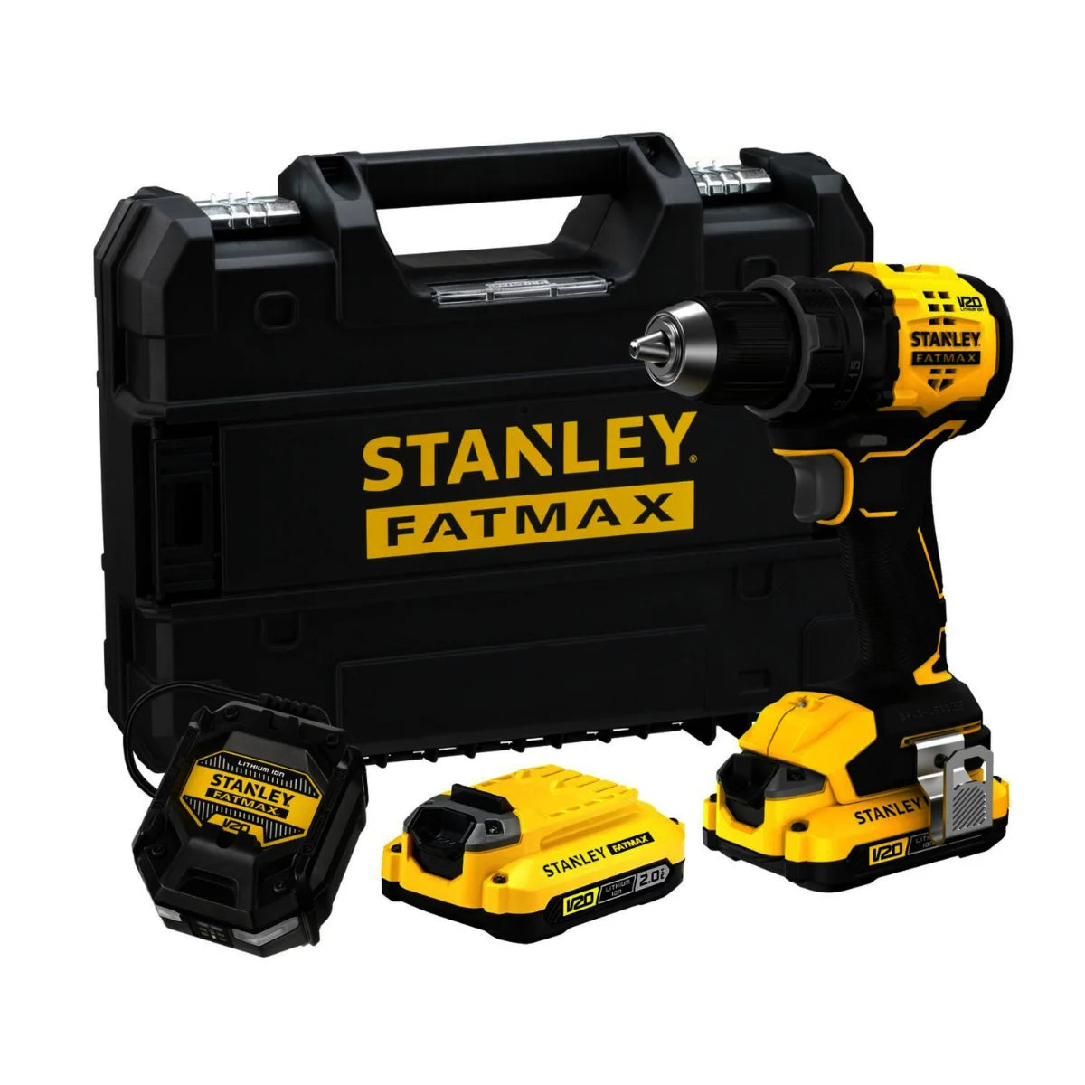 Stanley SFMCD714D2T-QW Fatmax Avvitatore BRUSHLESS 18V + 2 Batterie 18V-2.0Ah + Accessori