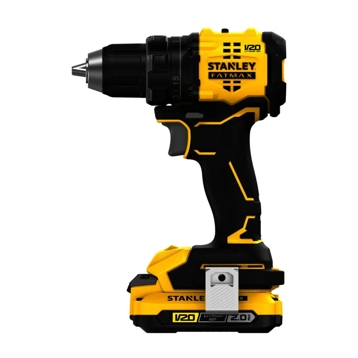 Stanley SFMCD714D2T-QW Fatmax Avvitatore BRUSHLESS 18V + 2 Batterie 18V-2.0Ah + Accessori