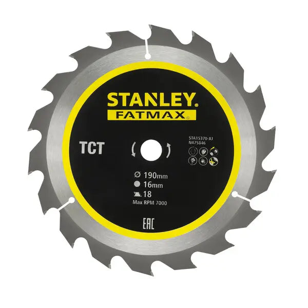 Stanley STA15370-XJ - Lama per taglio legno 190x16 mm, 18 denti