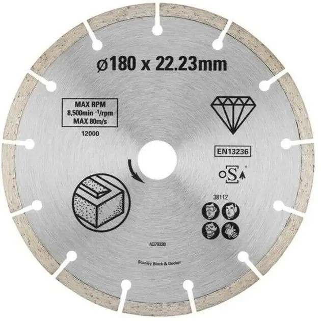 Stanley STA38107-XJ - Disco da taglio diamantato per cemento 125x22,2 mm