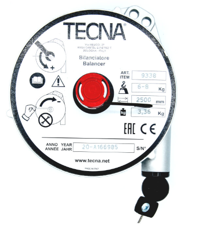 Tecna 9338 bilanciatore 6-8 kg - corsa 2500 mm , portata registrabile