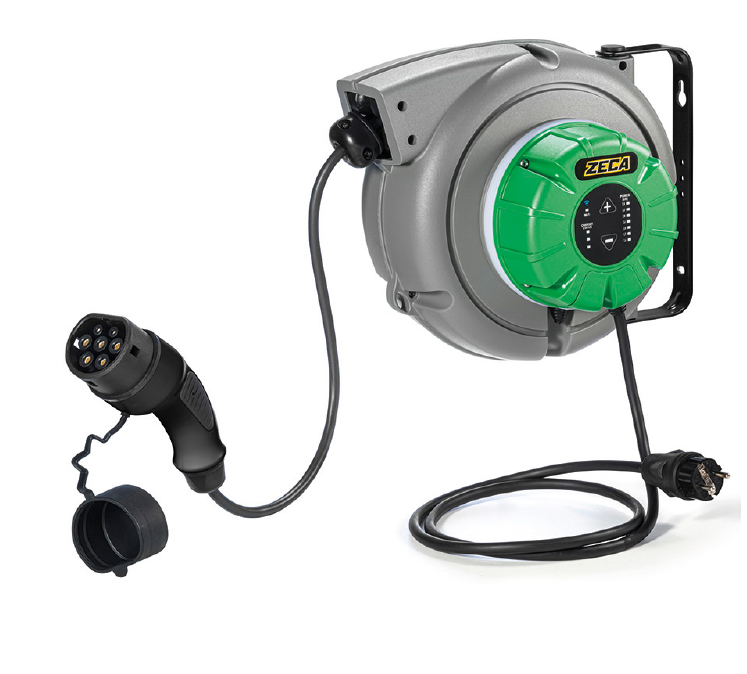 Zeca EV3162 WB+ WI-FI Avvolgicavo per auto elettriche con Wallbox Incorporata 3,8 Kw spina tipo 2 Mennekes 220V (Far Installare solo da un Elettricista)