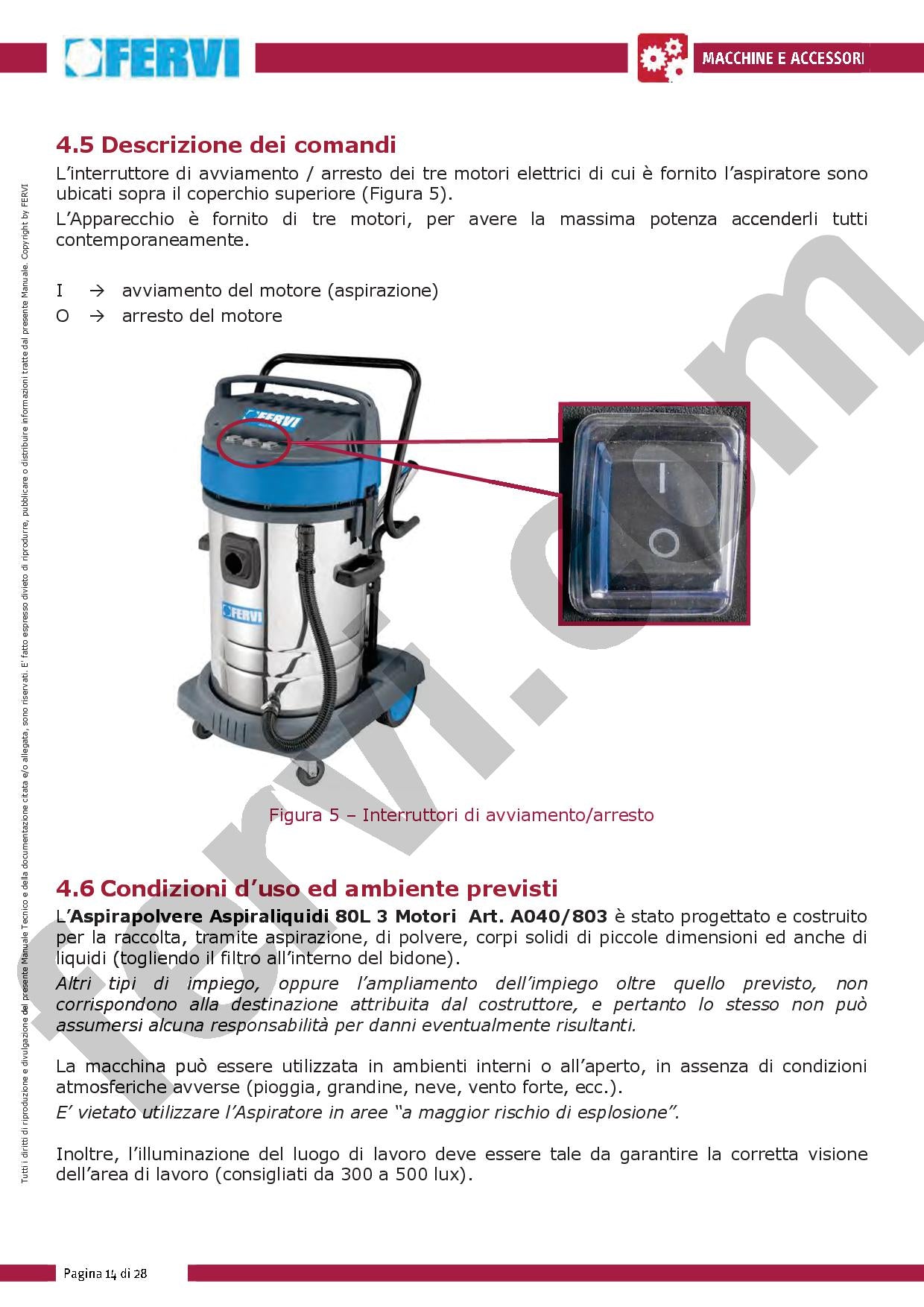 Fervi A040/803 - Aspirapolvere aspiraliquidi 80l 3 motori