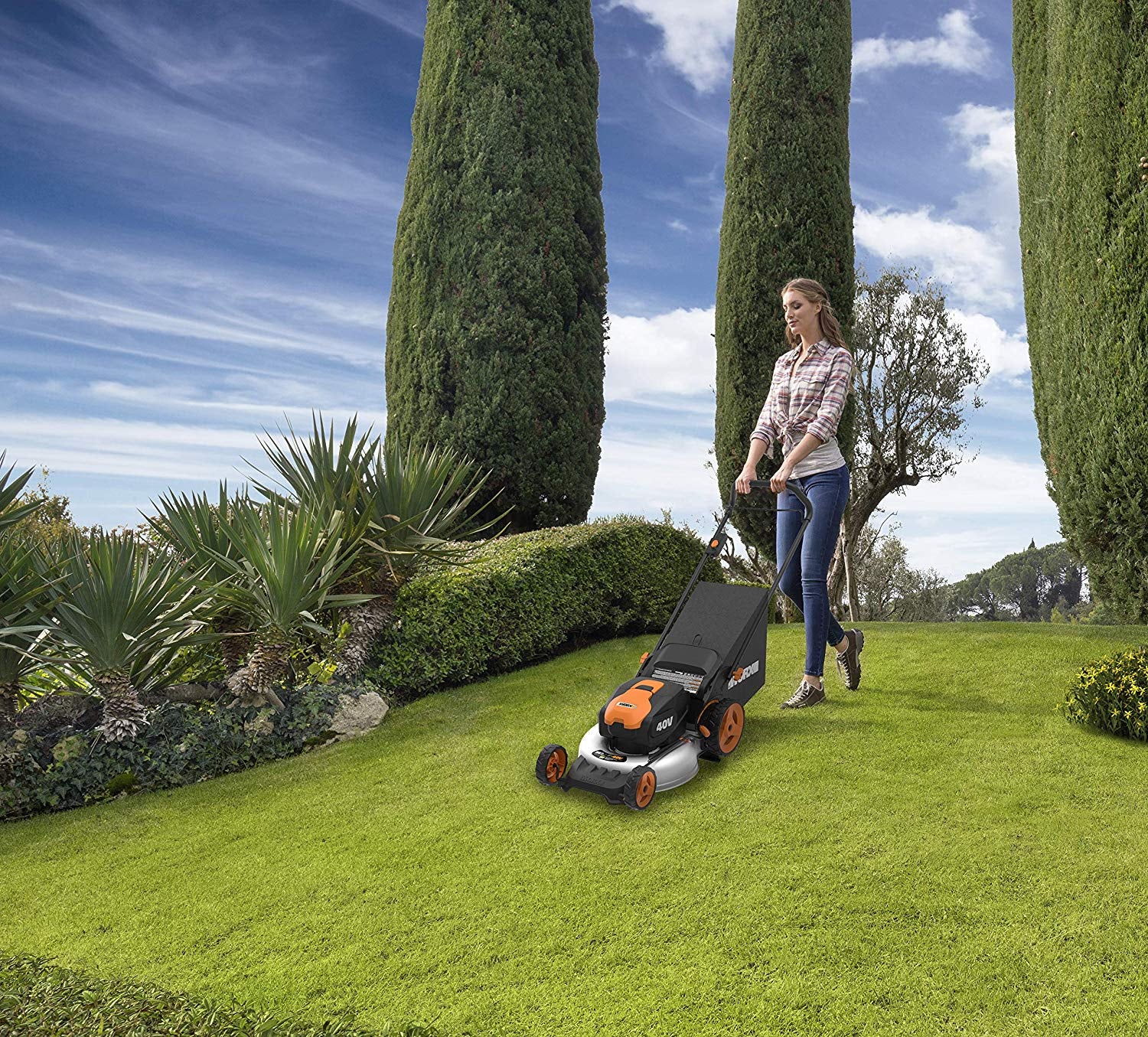 Rasaerba a batteria Worx WG751E - due batterie da 20v + 20v da 4Ah - scocca in acciaio