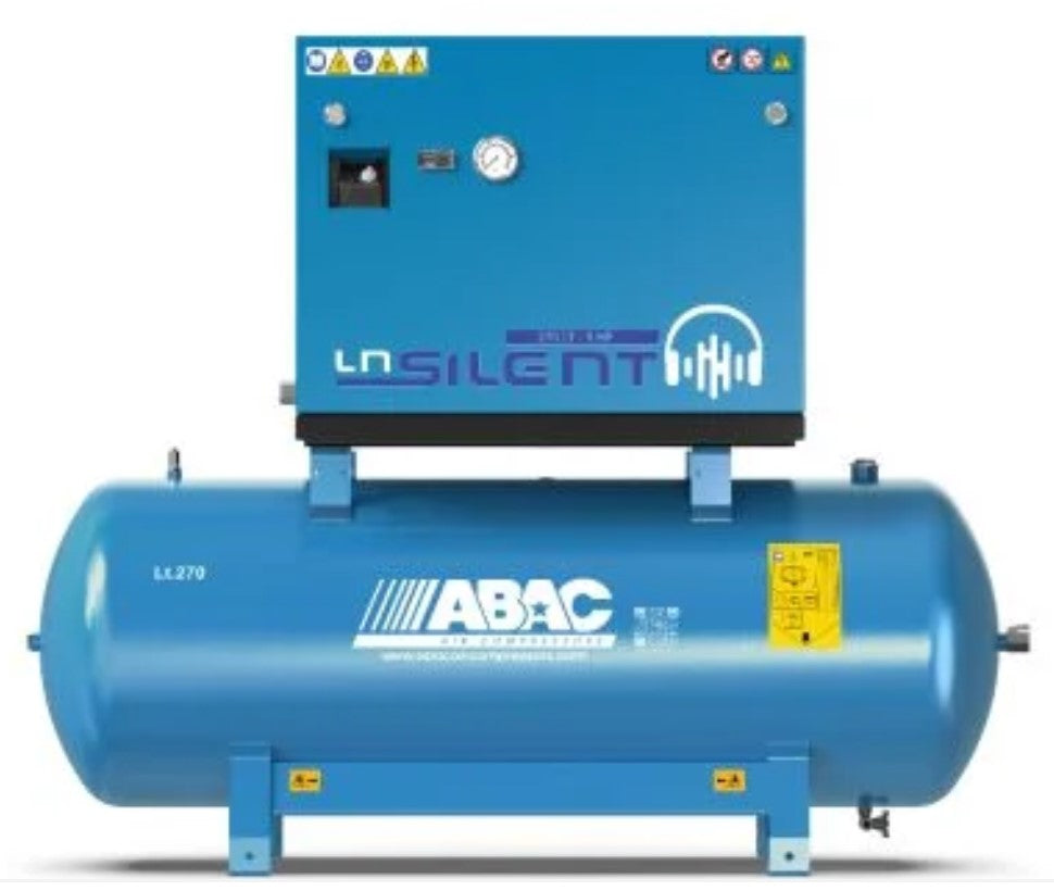 Abac LN1 A49B 270 T4 DOL , compressore silenziato , 270 litri , 400v , 11 bar, 4Hp