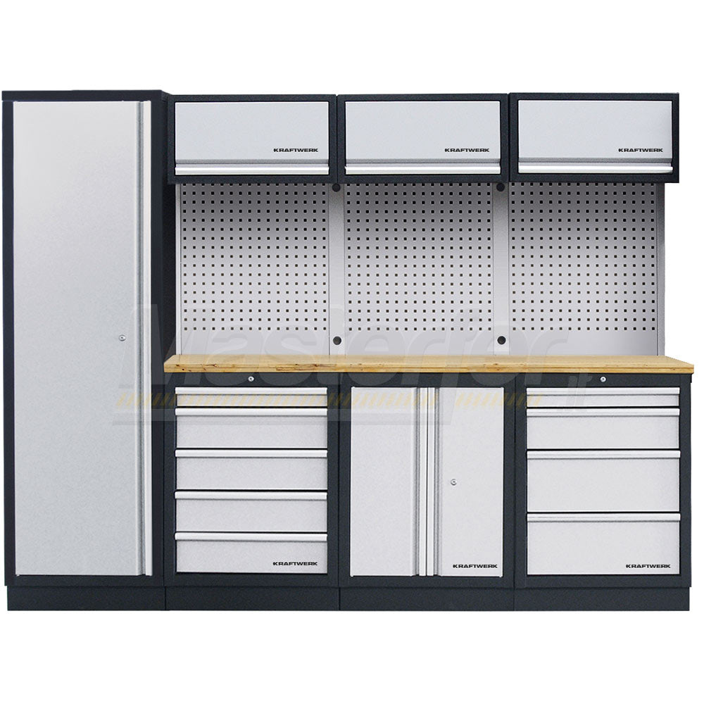Kraftwerk 3964B - Arredamento officina meccanica a 4 elementi con piano in legno