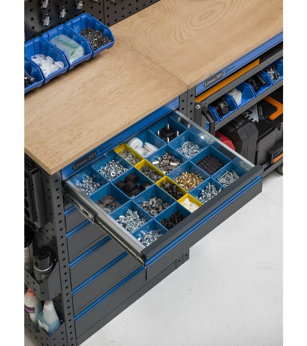 Fami 391G11 - Arredamento arredo per officina con armadi a un' anta e cassettiera