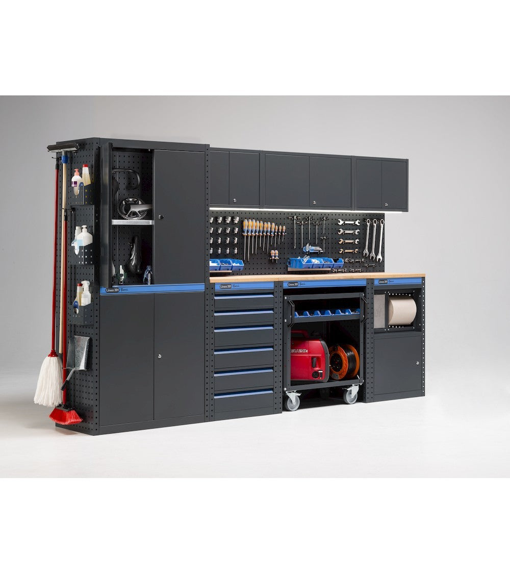 Fami Garage 391 G15 - Arredamento per officina 3 metri con piano in legno