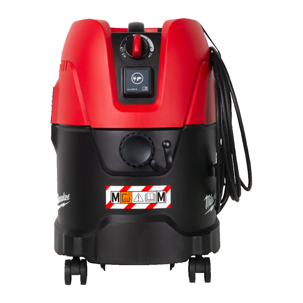 Milwaukee A 2-250EM - Aspiratore 25 litri con pulizia filtro semiautomatica classe M 