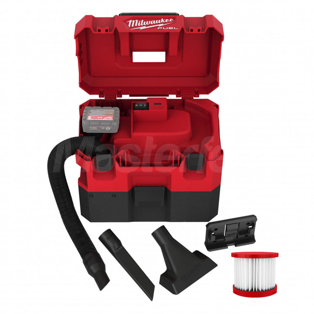 Milwaukee M12 FVCL-0 - Aspiratore liquidi/solidi a batteria 12V FUEL - solo corpo macchina e dotazione accessori
