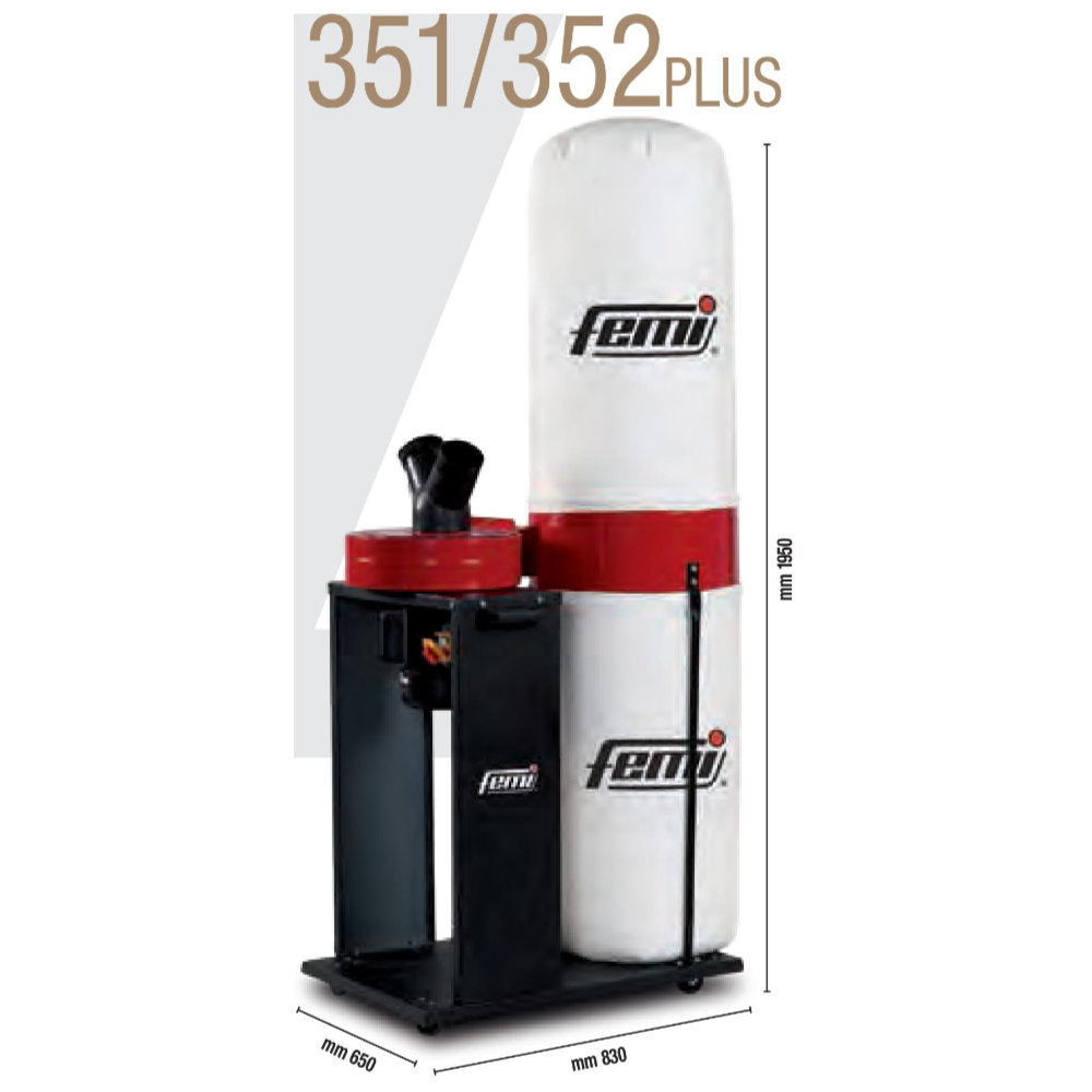 Aspiratore per trucioli a ciclone carrellato Femi 351 Plus