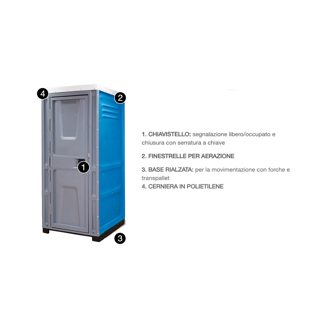 Rototec Bruxelles Light - Bagno WC chimico mobile con ricircolo