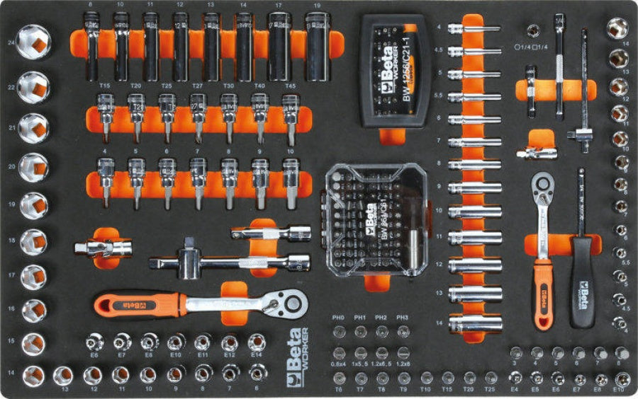 Beta BW 2400S 8/E-L - Carrello porta attrezzi completo di 398 utensili - arancione 