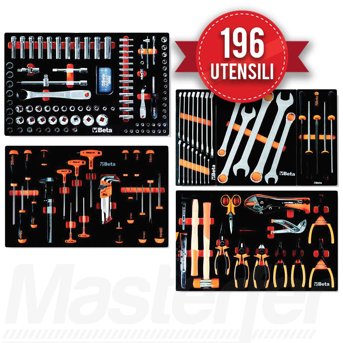 Carrello portautensili BETA EASY + Assortimento 182 utensili beta INDUSTRIA C24E/VO