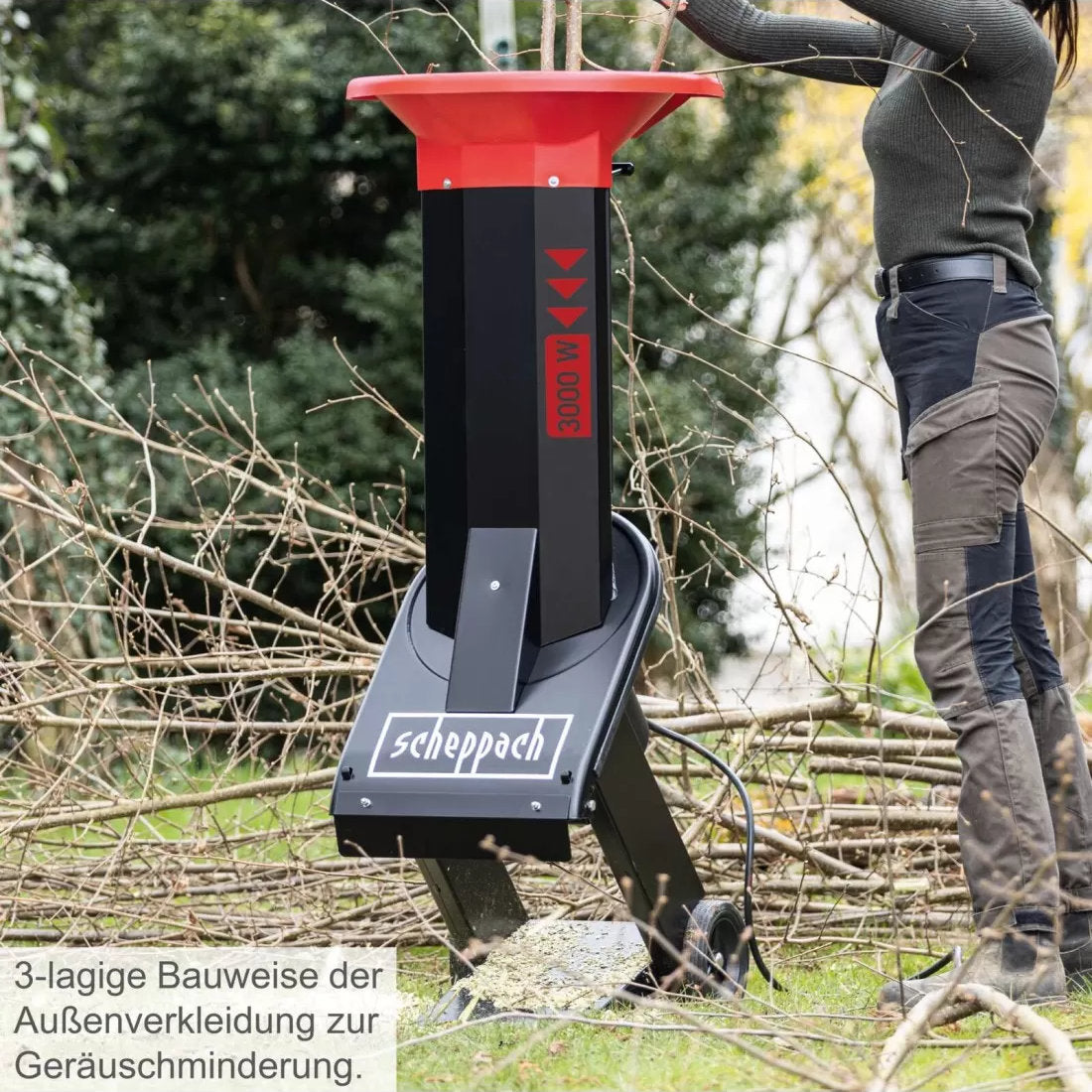Scheppach Biostar 3000 - Biotrituratore elettrico da giardino 3000W