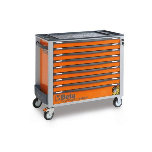 Beta BW 2400S XL9/E-XXL - Carrello porta attrezzi a 9 cassetti completo di 716 utensili - arancione 