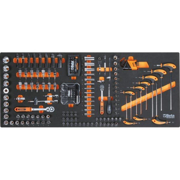 Beta BW 2400S XL9/E-XXL - Carrello porta attrezzi a 9 cassetti completo di 716 utensili - arancione 